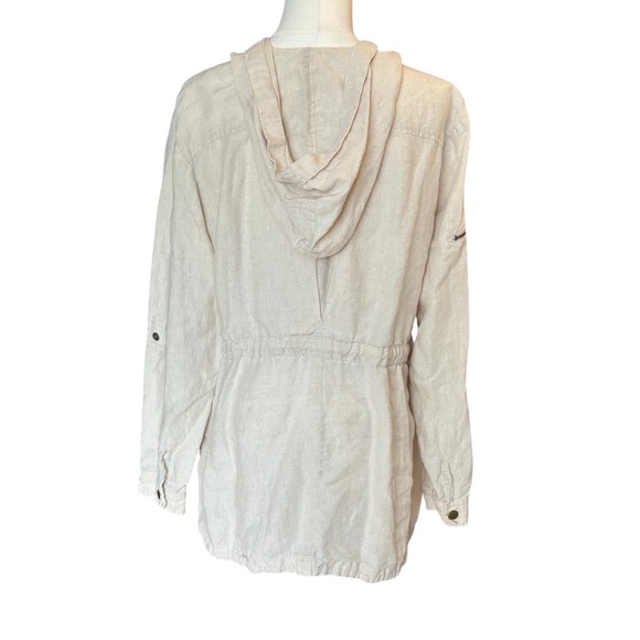 Style & Co Cream Linen Jacket Pockets Lightweight Travel Outdoor Size 8 - Picture 2 of 4